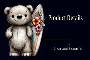 Cute Summer Bear PNG Clipart, an Animal Illustration by RobertsArt (Thumbnail 5 of 7)