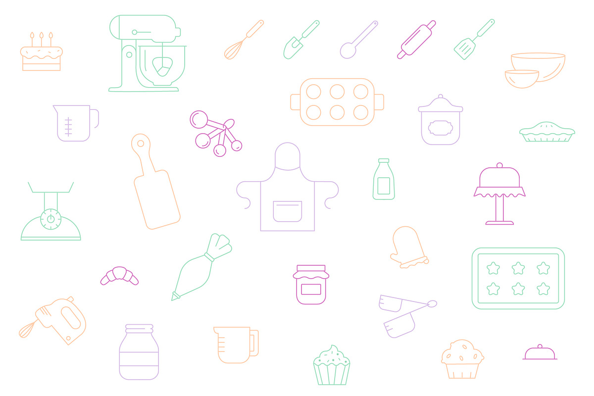 Bakery Icons, an Outline Icon by Val Polaski (Photo 3 of 6)