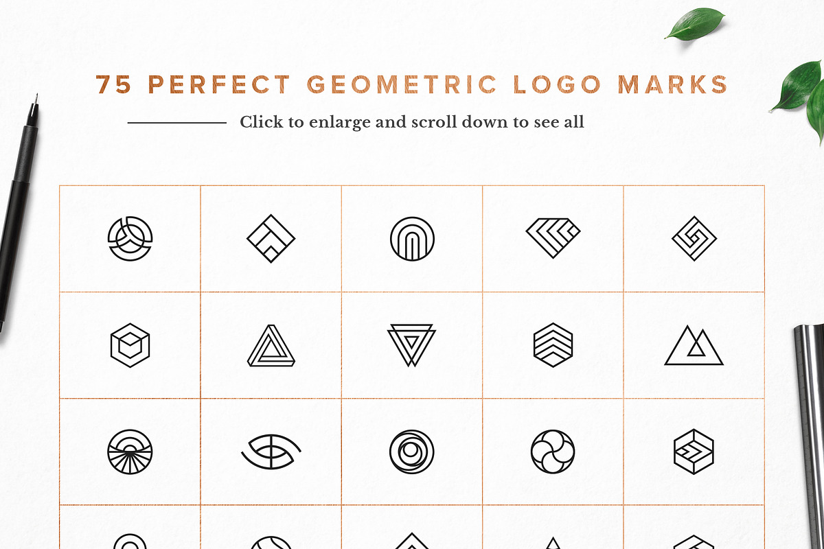 75 Geometric Logo Bundle, a Branding & Logo Template by Foldo (Photo 3 of 13)