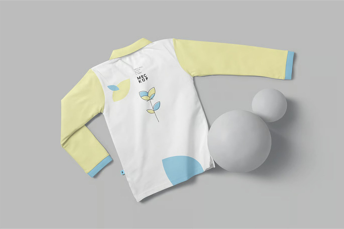 Girl Full Sleeve Polo Shirt Mockups, a Shirt Mockup by megostudi0 (Photo 6 of 6)