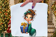 Quirky Christmas Girl Clipart Bundle, an Illustration by Craft Nest (Thumbnail 5 of 8)