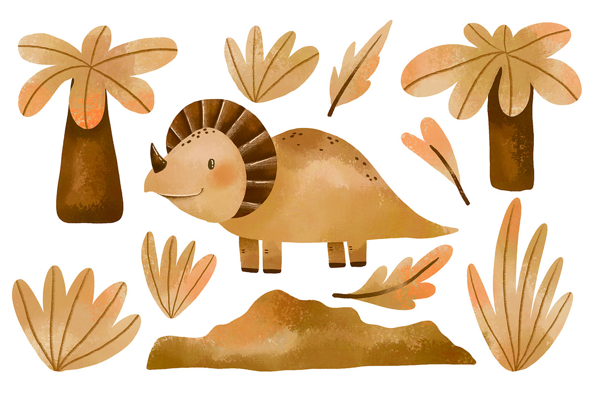 Dinosaur and Jungle. Rainforest, an Illustration by the_myro