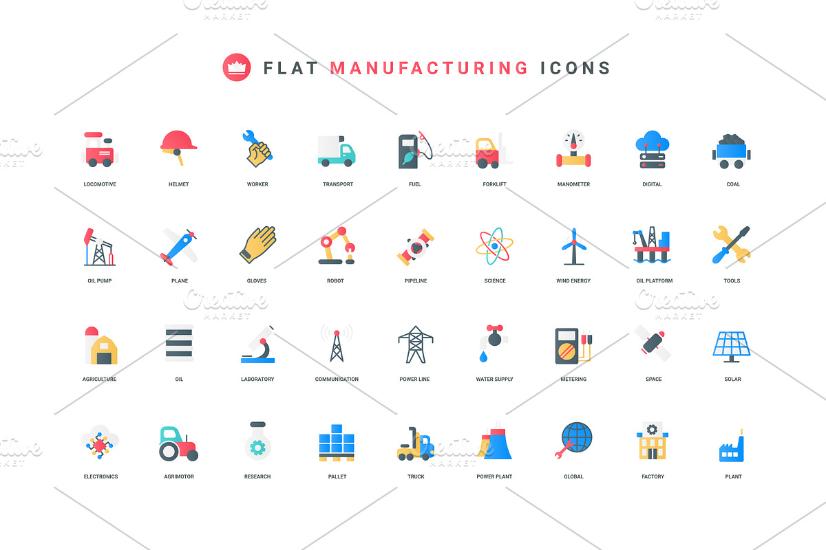 Manufacture warehouse science icons, an Illustration by Lemberg Vector