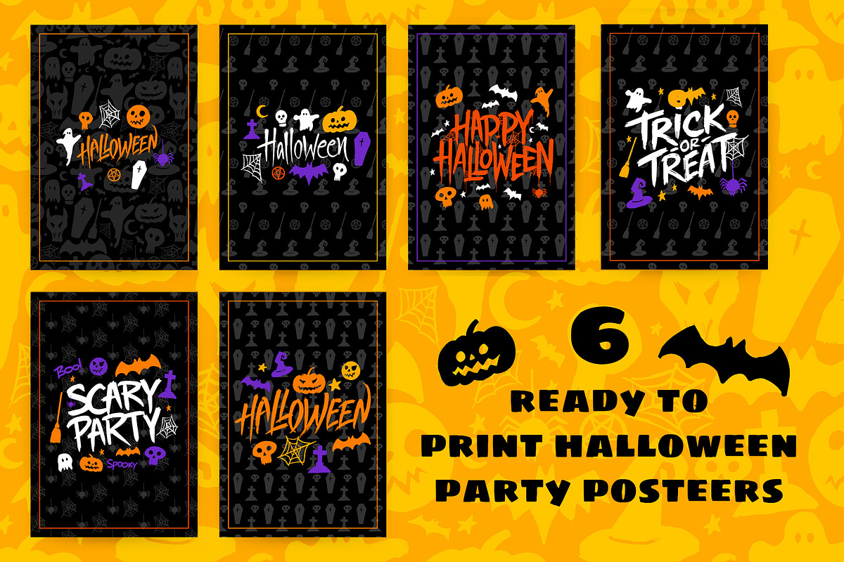 Halloween Lettering & Patterns pack, a Background Graphic by ZenLettering