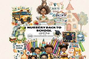NURSERY BACK TO SCHOOL CLIPART PACK, a Person Illustration by Daring Digies