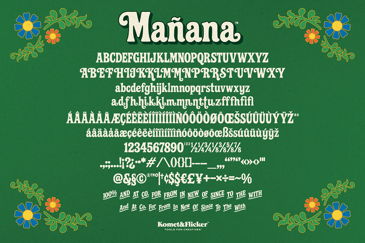 Mañana – A Fanciful Retro Font, a Serif Font by Komet & Flicker (Photo 15 of 15)