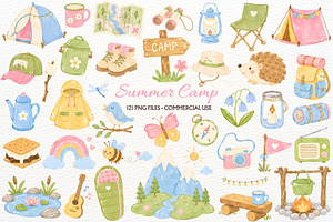 Camp Nursery Clipart Woodland Animal, a Seasonal Illustration by SugarCloudStudioArt