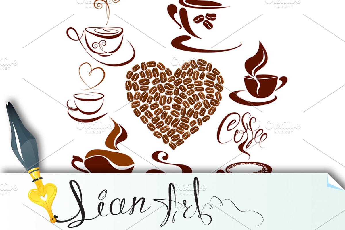 Set of coffee cups icons