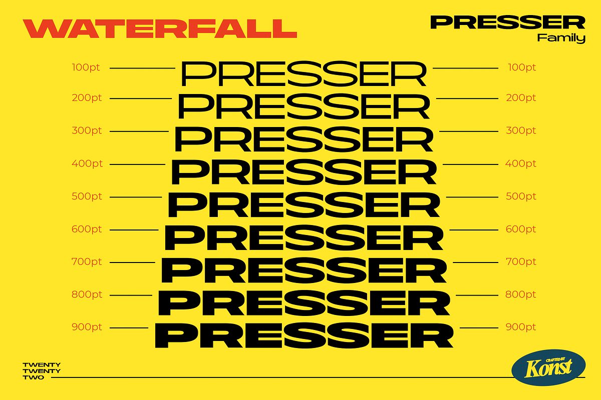 PRESSER - Extended Sans Serif Fonts, a Sans Serif Font by Konstantine Studio (Photo 7 of 13)