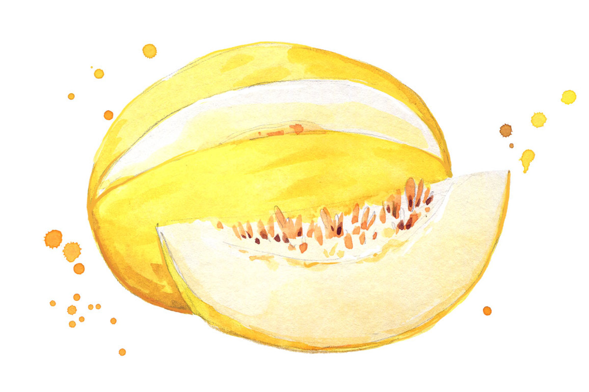 Set of yellow foods, watercolor, a Food Illustration by Kamenuka (Photo 4 of 4)