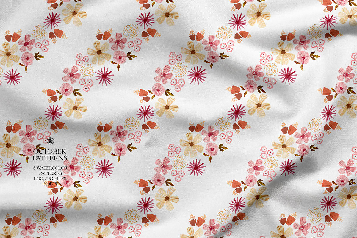 October Watercolor Patterns Set, a Pattern Graphic by Webvilla Studio (Photo 8 of 10)