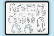 Procreate Hair Stamps Brushes, a Brush Add-On by Procreate Market (Thumbnail 4 of 4)