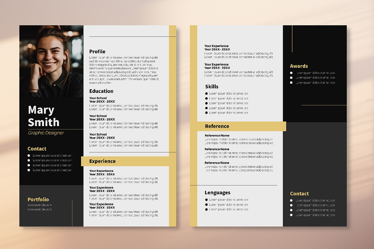 Elegant Professional Resume CV, a Templates & Theme by studiogstock (Photo 1 of 3)
