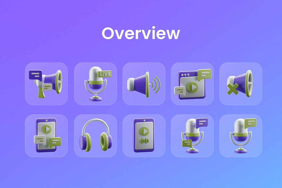 Podcast 3D Icon Set, a 3D by Home Studio (Photo 4 of 4)