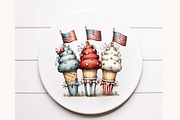 Whimsical Patriotic ice cream, a Seasonal Illustration by Designworld (Thumbnail 9 of 9)