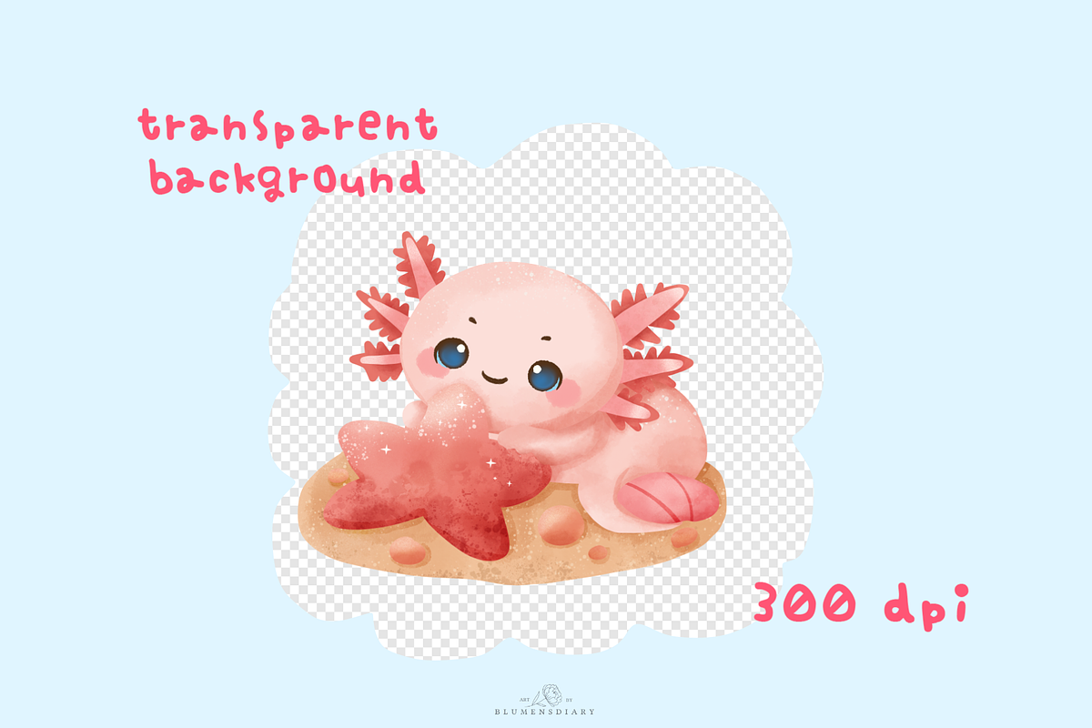 Axolotl Adventure Clipart, an Animal Illustration by Blumensdiary (Photo 3 of 6)