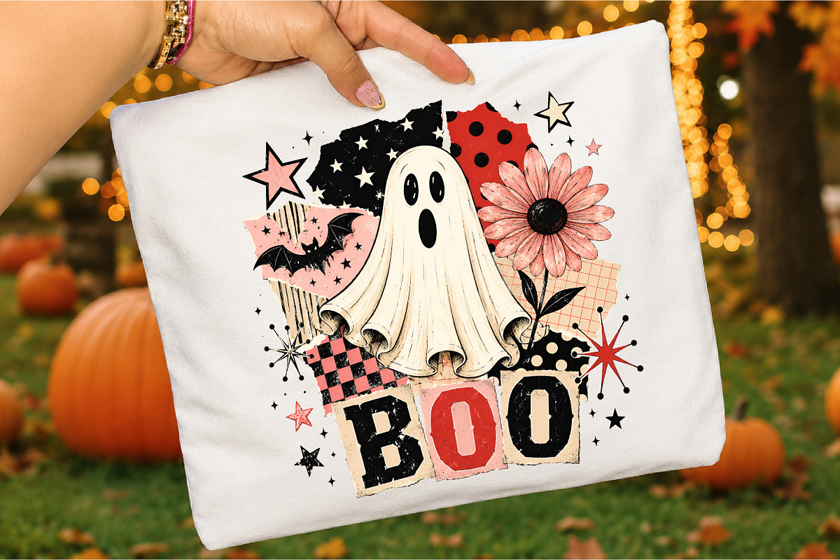 Retro BOO Ghost Png, Pink Halloween, a Seasonal Illustration by Libby Wishes (Photo 3 of 3)