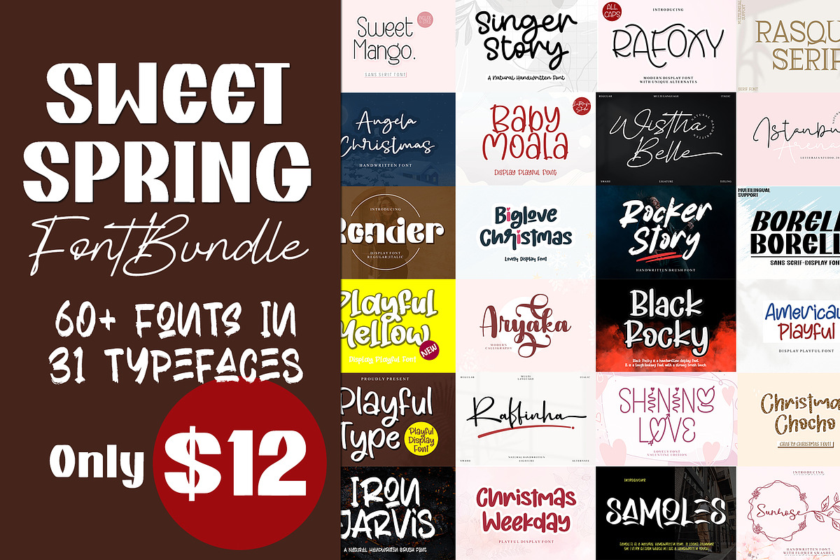 SWEET SPRING FONT BUNDLE, a Handwritten Font by Letterafa Studio (Photo 1 of 2)