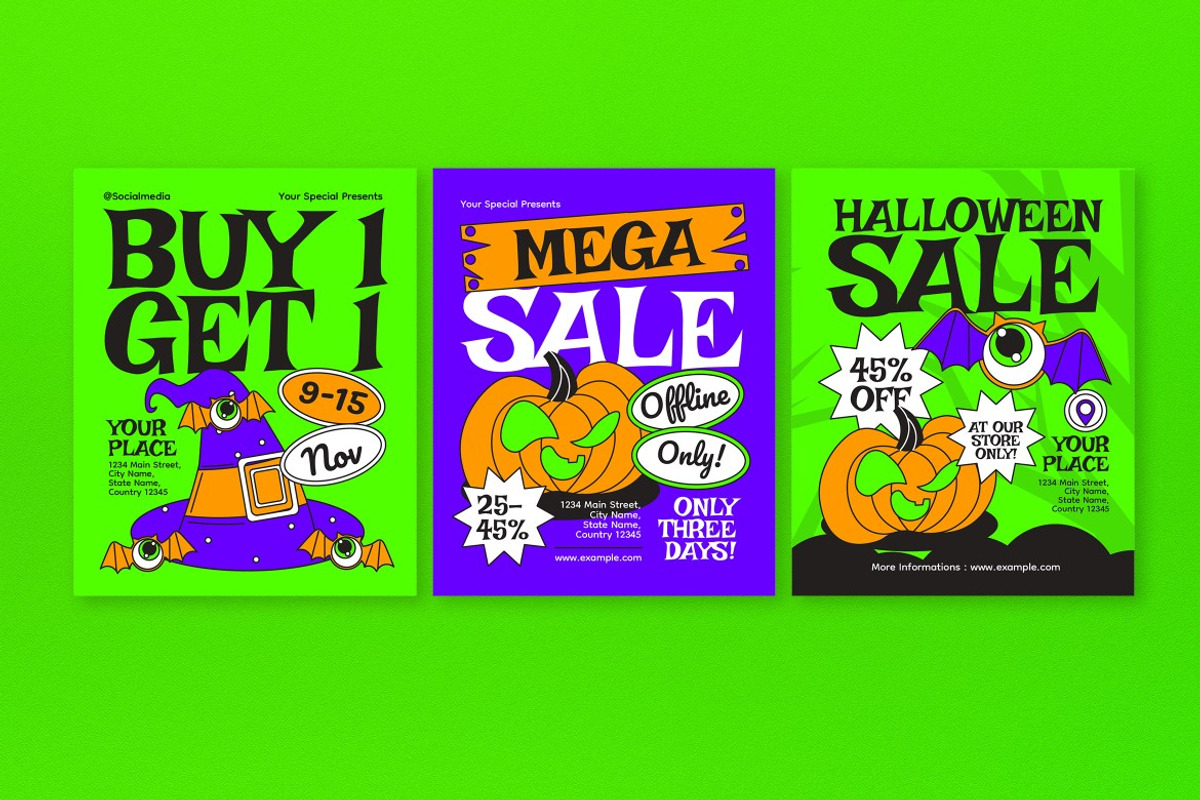 Halloween Sale Banner, a Social Media Template by graphicook (Photo 3 of 4)