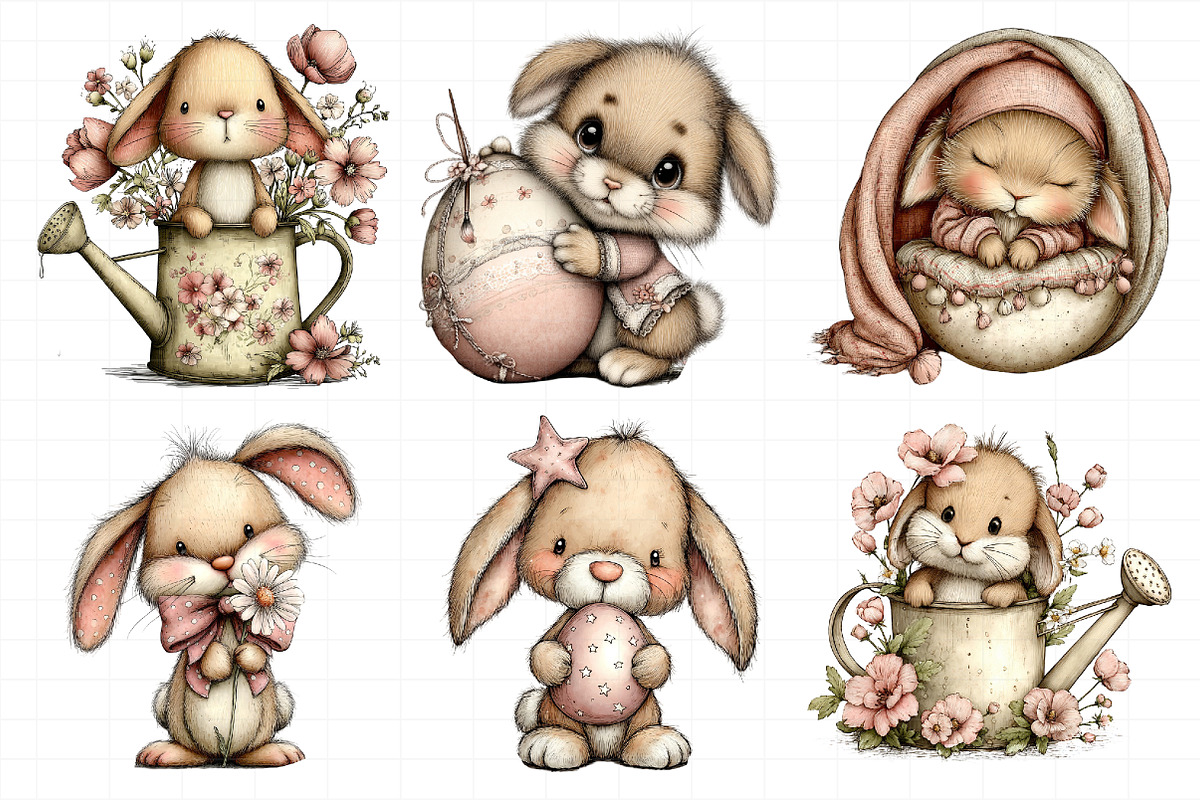 Baby Bunny Easter Clipart PNG, an Illustration by Daily.Designs (Photo 7 of 8)