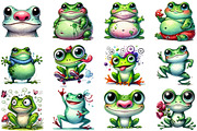 Cute Frog Clipart Bundle Funny Frog, an Illustration by Sublimation Artist (Thumbnail 2 of 6)