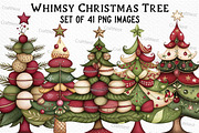 Whimsy Christmas Tree Clipart, an Illustration by Craft Nest (Thumbnail 1 of 6)