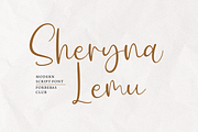Sheryna Lemu, a Script Font by Forberas Club (Thumbnail 1 of 8)