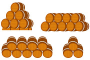 Stacked wooden barrels for beer, an Object Illustration by Vectorbuum (Thumbnail 2 of 3)