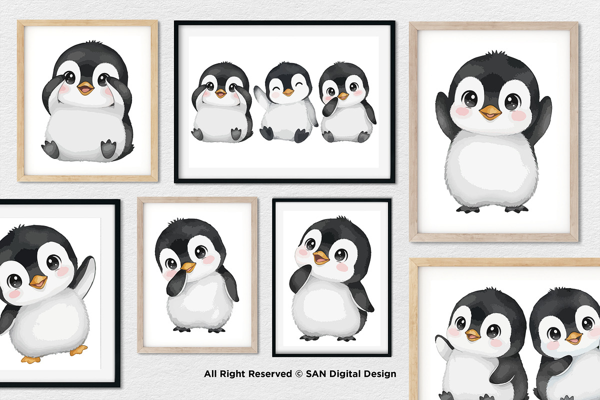 15 Bundle Watercolor Baby Penguin, an Animal Illustration by Morspective (Photo 4 of 8)