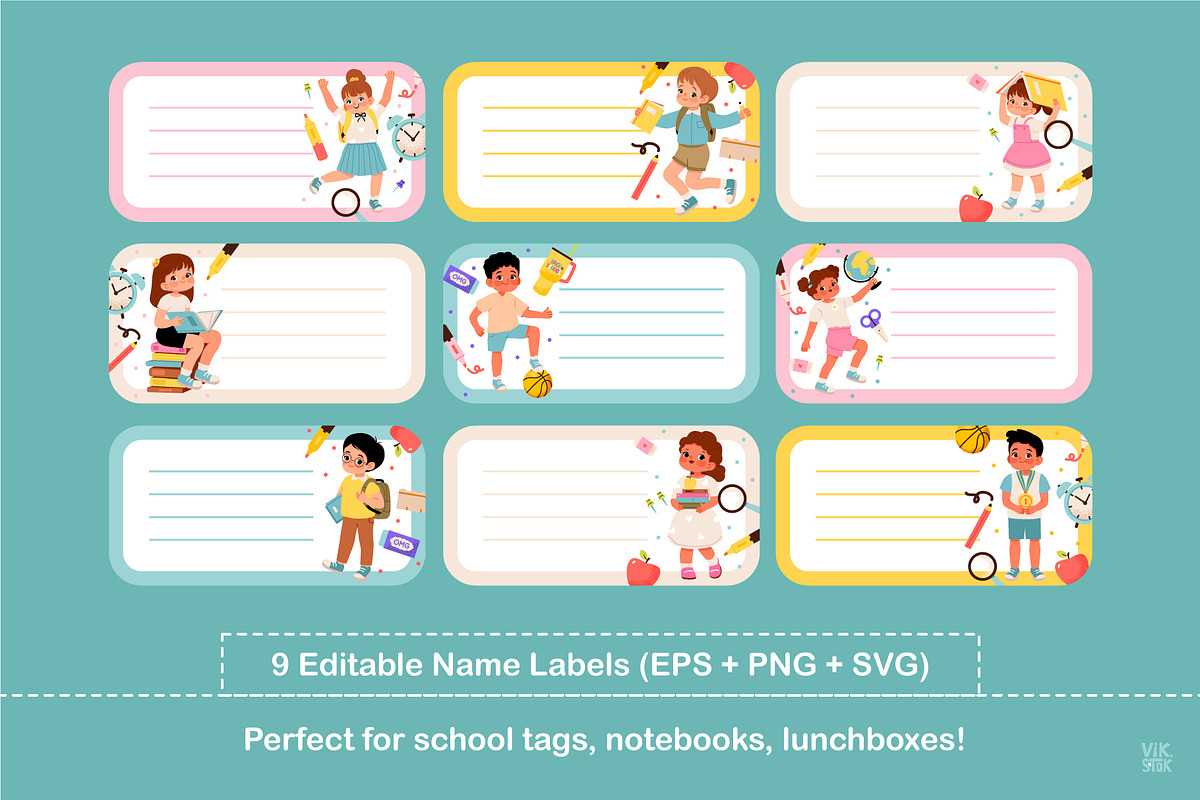 School Planner Set for Kids, a Stationery Template by vik.stock (Photo 7 of 9)
