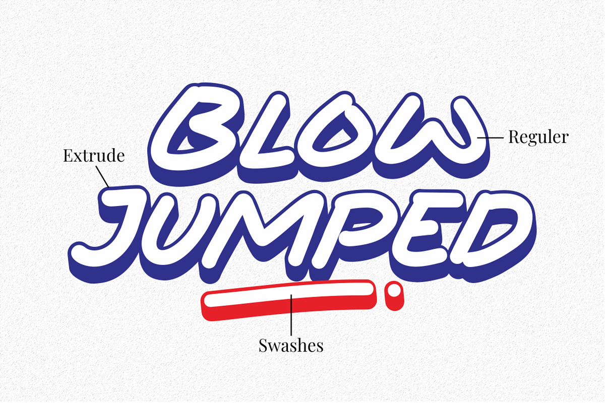 Blow Jumped - A Display Font, a Handwritten Font by a Piece of Cake (Photo 2 of 11)