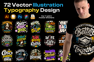 72 T-Shirt Poster Design Vector SVG