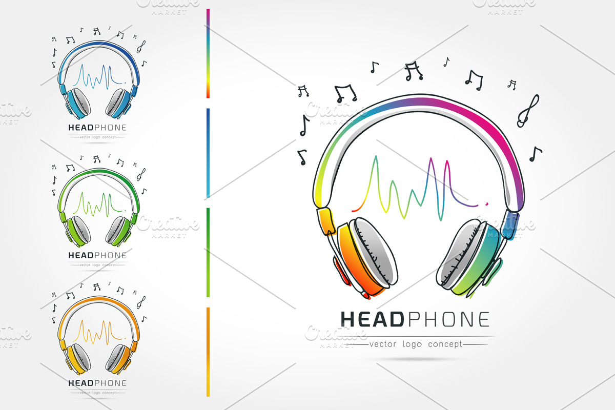 The stylized Logo of Headphone, a Branding & Logo Template by essense
