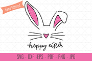 Hoppy Easter SVG, Bunny Ears SVG, an Illustration by Phat Happy Life (Thumbnail 1 of 2)