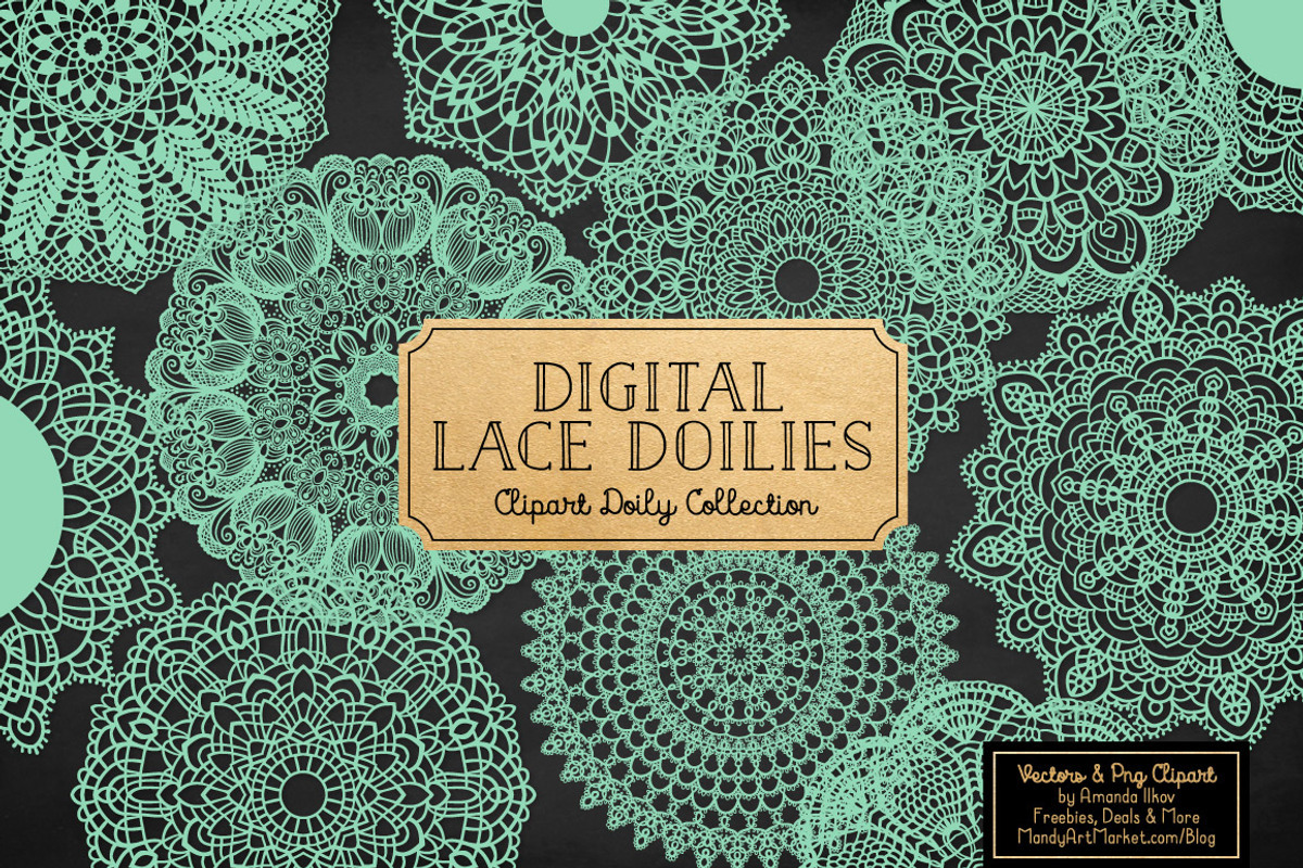 Mint Lace Doily Vectors & Clipart, an Illustration by Amanda Ilkov (Photo 2 of 4)