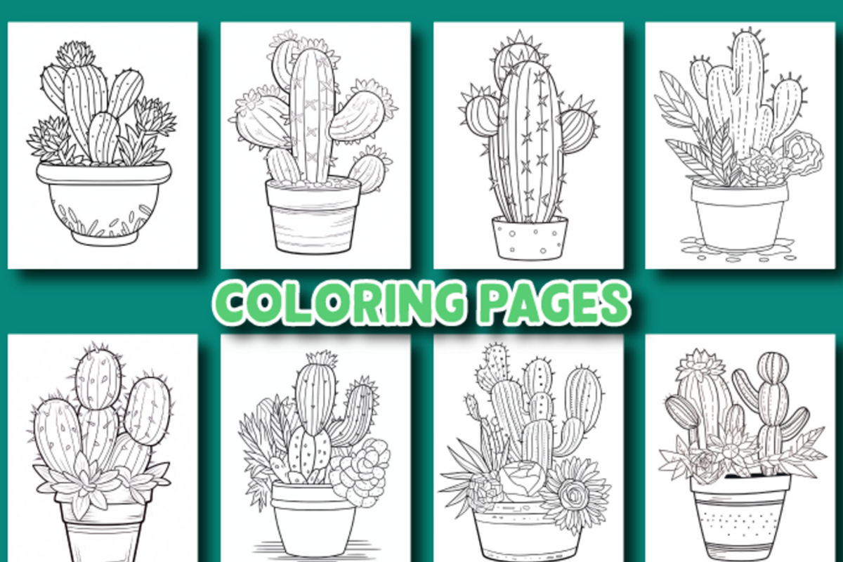 Cactus Coloring Pages for Adults, a Brochure Template by Design Station (Photo 3 of 4)