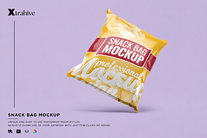 Snack Bag Mockup, a Packaging Mockup by Xtrahive