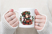 Quirky Christmas Girl Clip Art, an Illustration by designcity5 (Thumbnail 4 of 5)