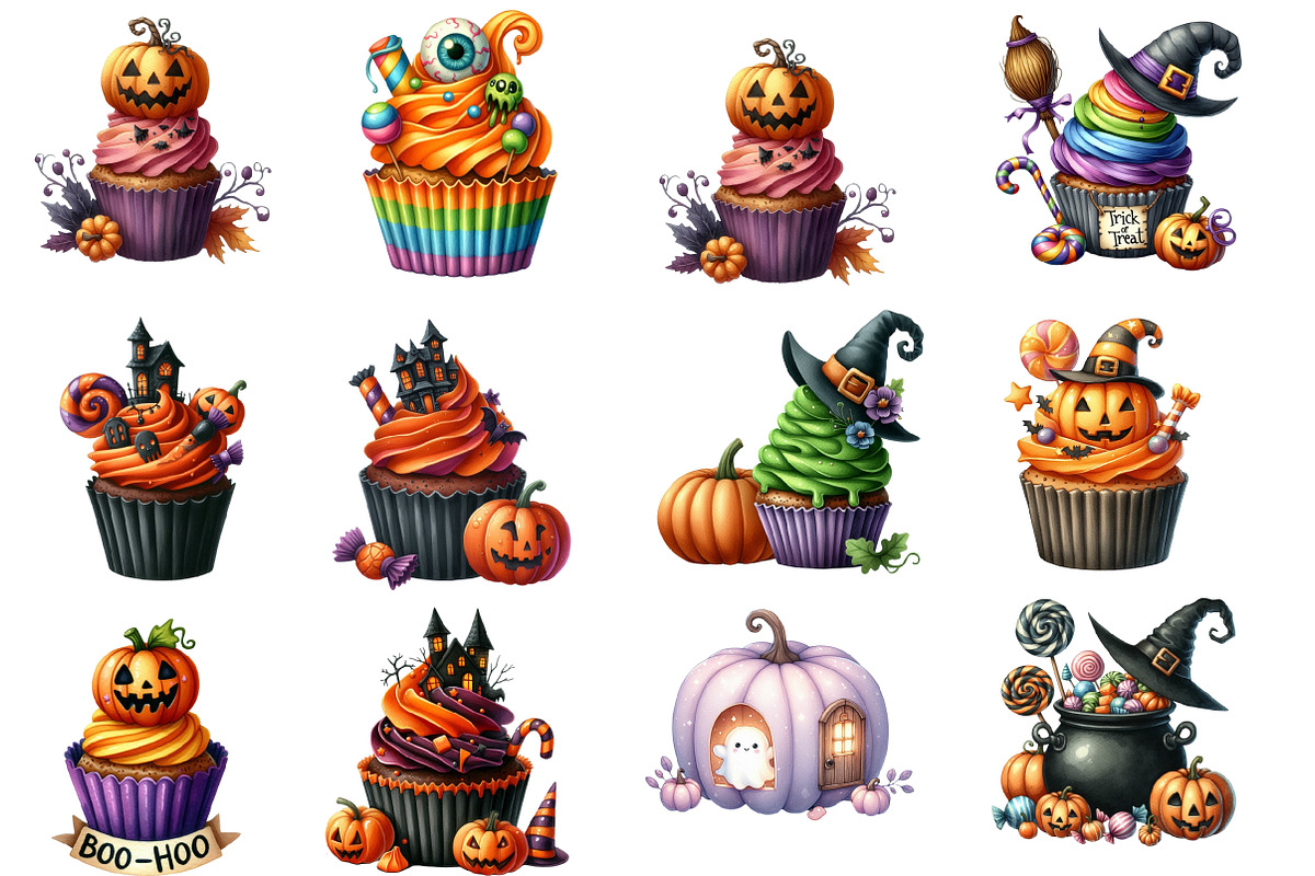 Halloween Cupcake Clipart, an Illustration by Designworld (Photo 4 of 6)
