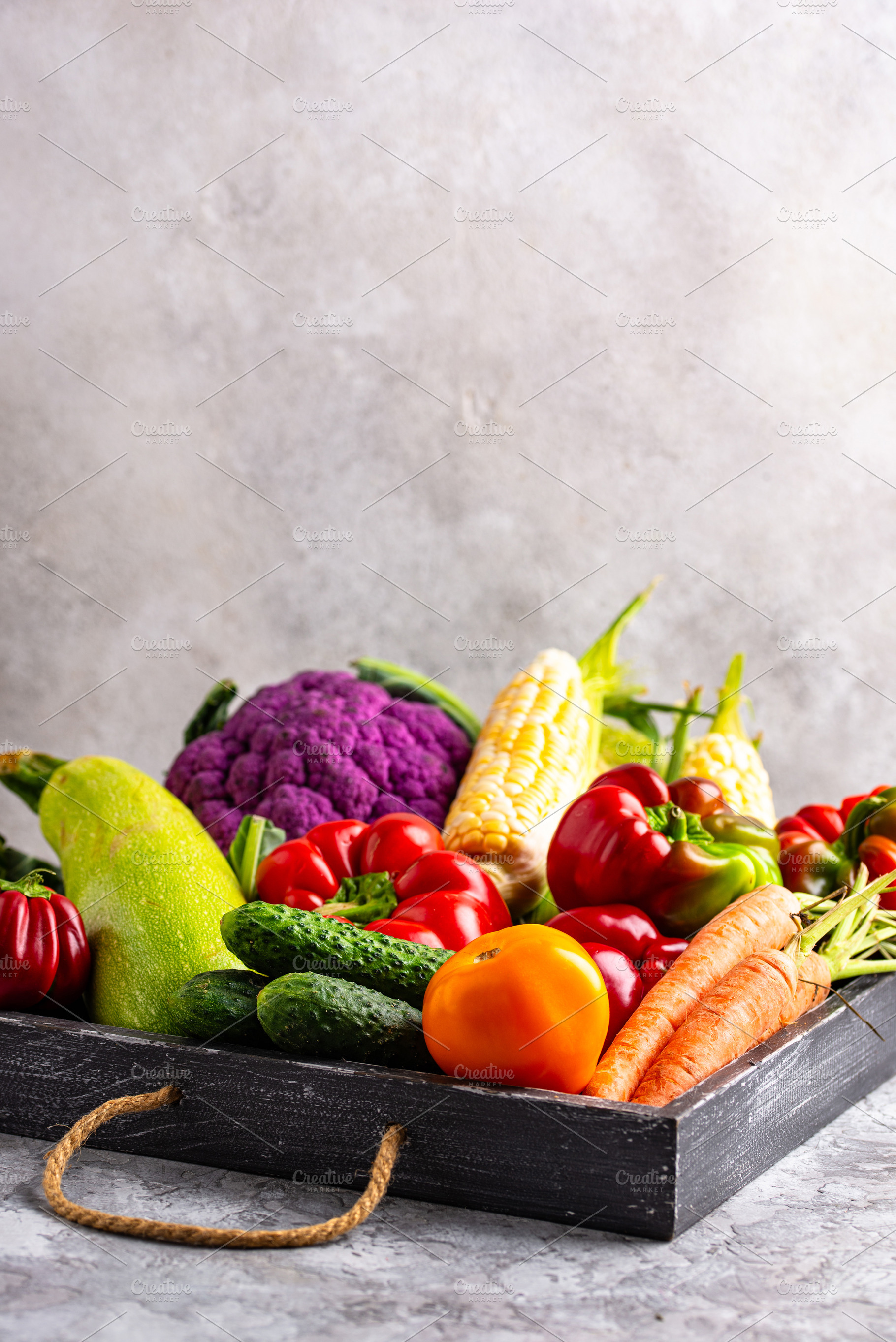 Rainbow farm vegetables assortment, a Food & Drink Photo by Yulia Furman