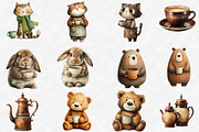Sepia Spring Coffee Time Clipart, an Illustration by Designworld (Thumbnail 3 of 5)