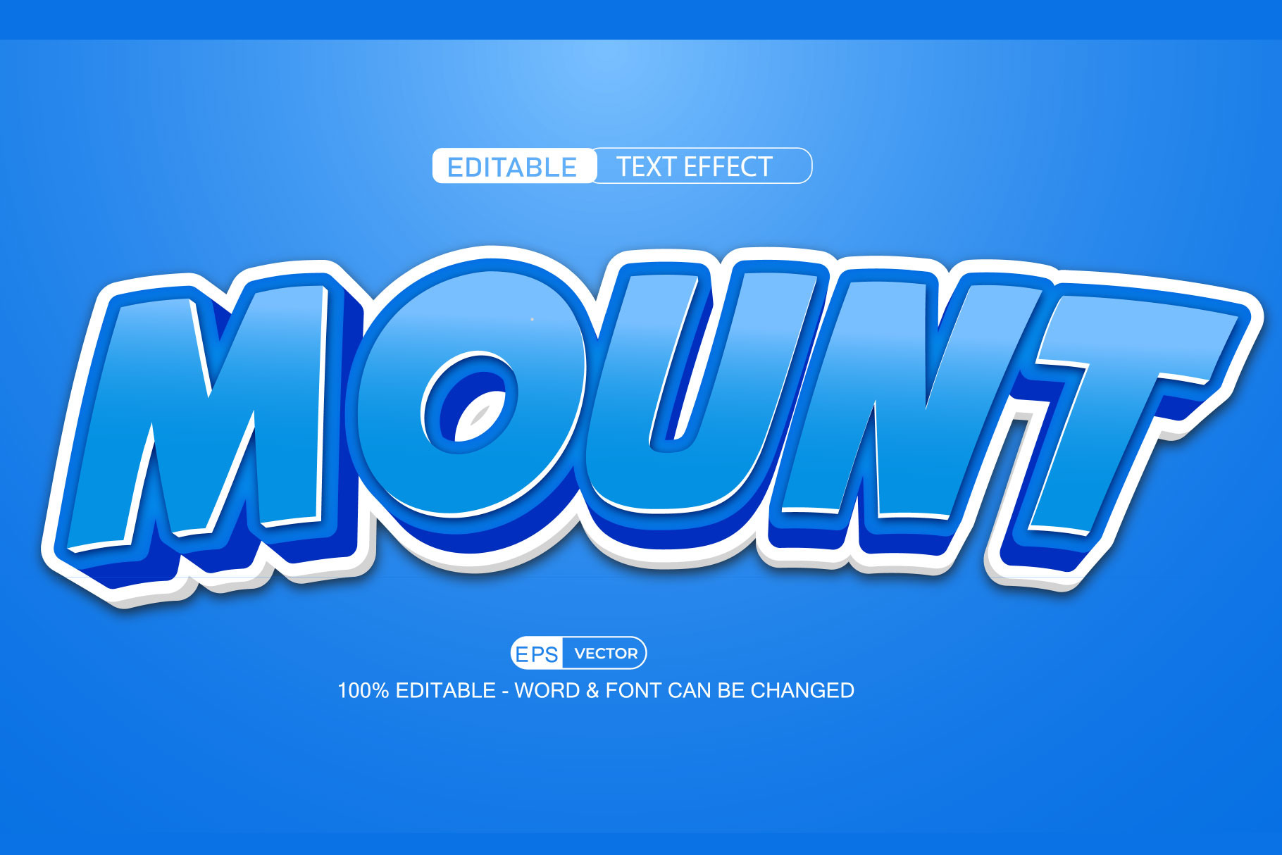 Mount Vector 3d Editable Text Effect, a Layer Style Add-On by ...
