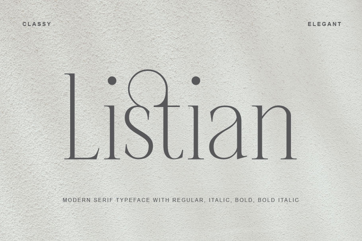 Listian, a Serif Font by rmdndsign (Photo 1 of 9)