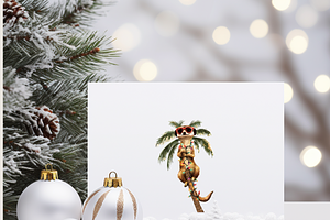 TROPICAL PALM CHRISTMAS CLIPART