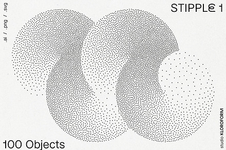 Stipple 1 - 100 dotted objects, an Object Graphic by kloroform