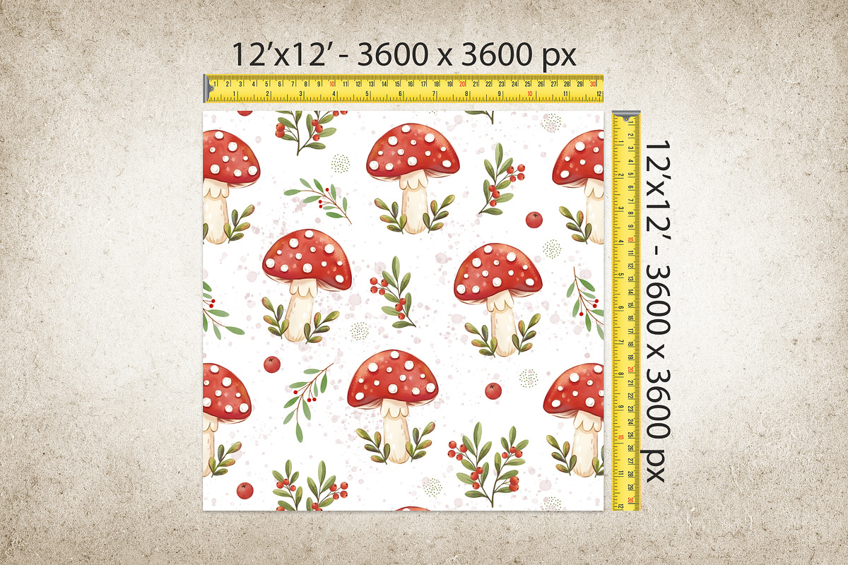 Autumn Red Mushrooms pattern, a Pattern Graphic by Kreeya Art Shop (Photo 11 of 14)