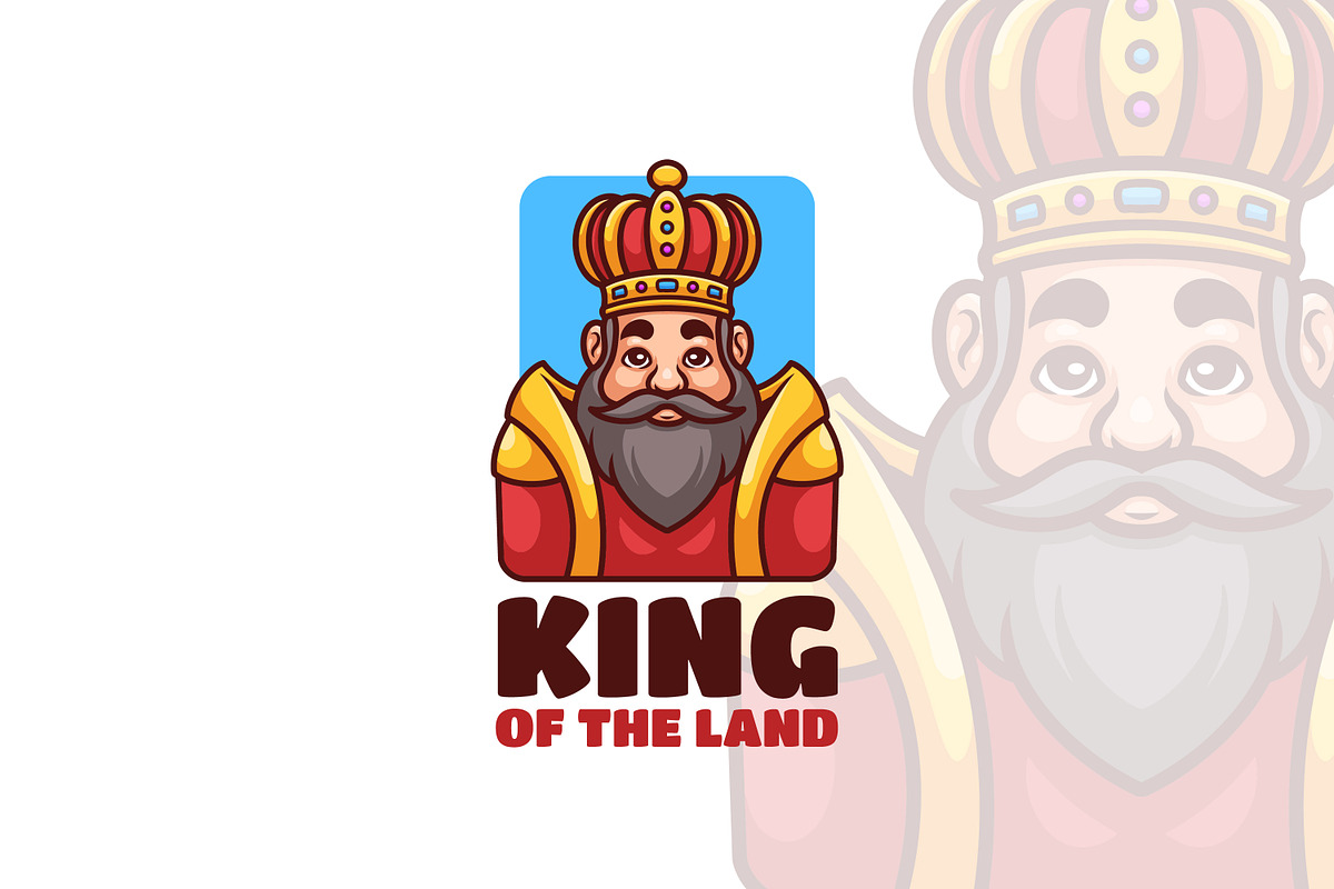 King Of The Land Cartoon Mascot Logo, a Branding & Logo Template by Gumrega Studio