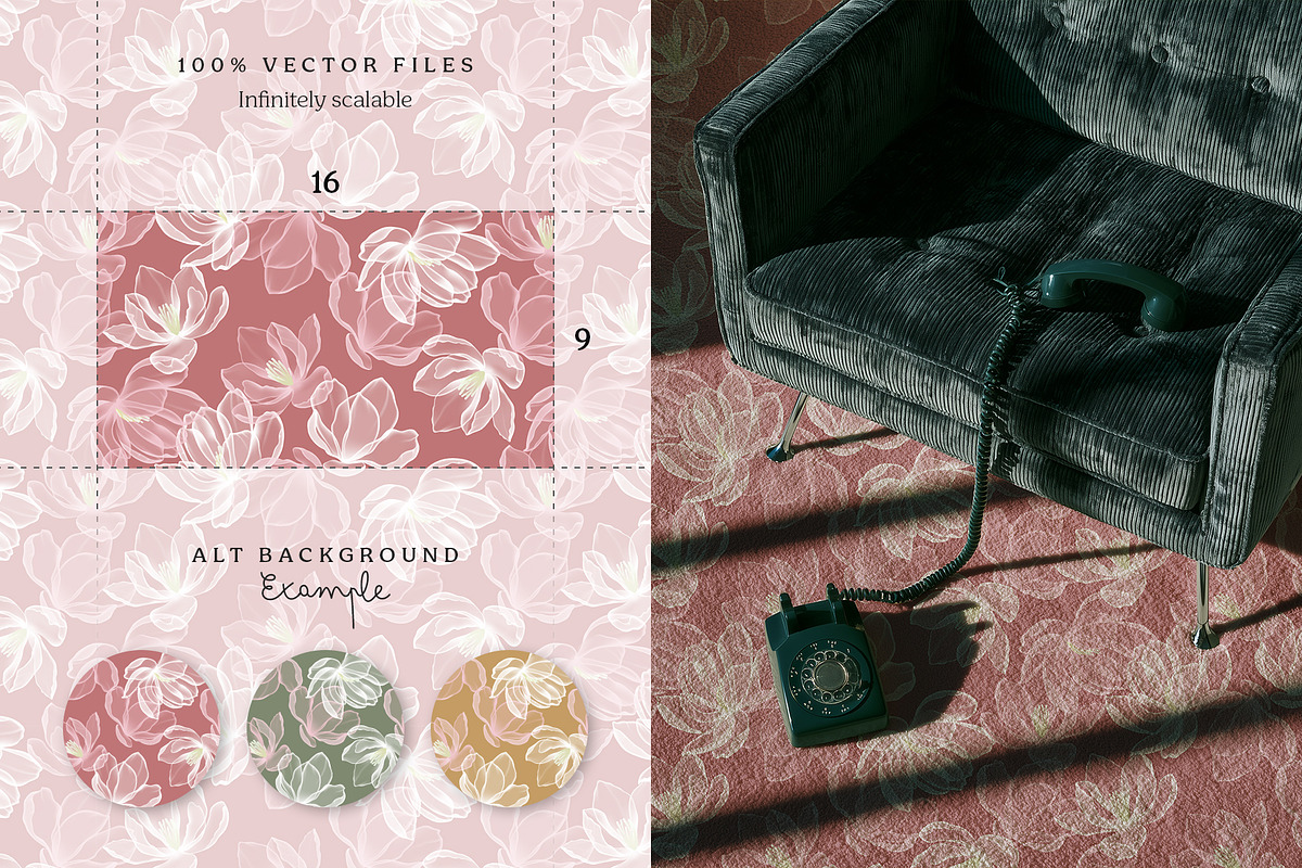 Dreamy floral seamless pattern set, a Pattern Graphic by Momosama Studio (Photo 2 of 5)