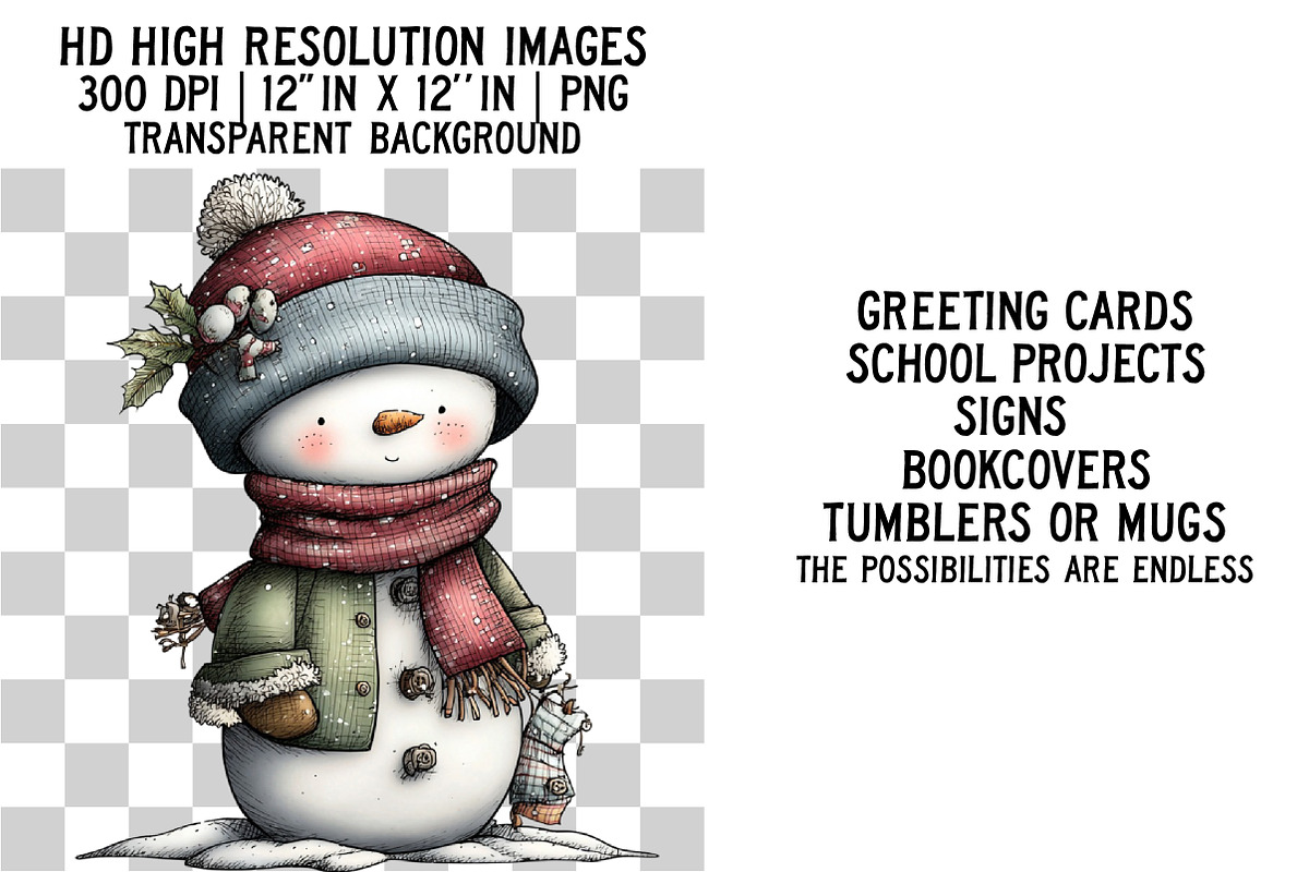 Whimsical Winter Clipart, an Illustration by Craft Nest (Photo 2 of 6)