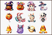 Cute Watercolor Halloween Set Clipar, an Illustration by Sublimation Artist (Thumbnail 3 of 6)